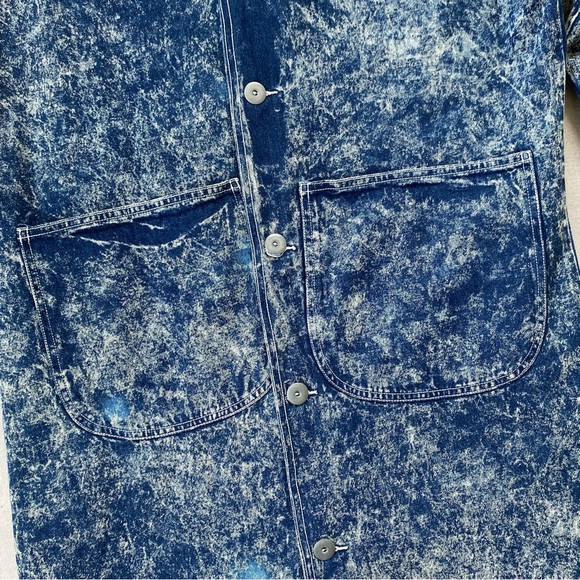 Vintage ID# Official Identification Denim Acid Wash Trench Coat Size 3 Unisex - Picture 4 of 16